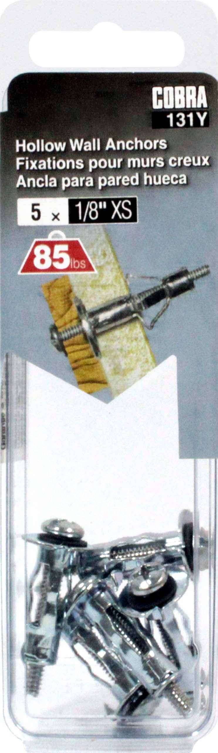 1/8" S Hollow Wall Anchor (5 Pack)