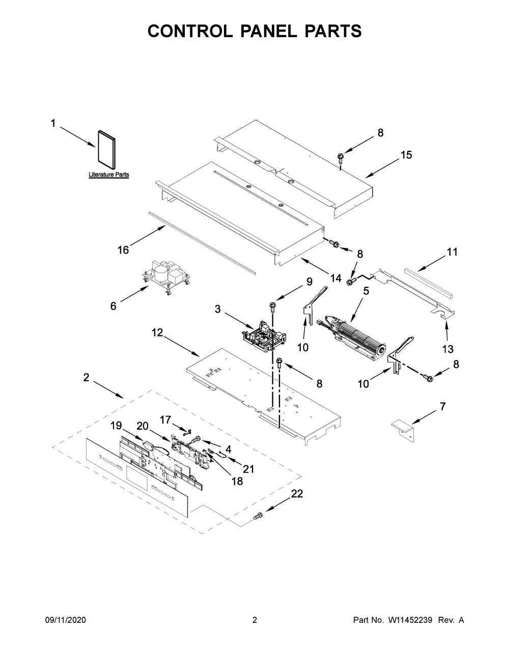 W11460590 Range Control Panel - XPart Supply