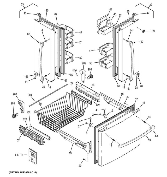 WR01A01791 Refrigerator Mullion Articulation Assembly - XPart Supply