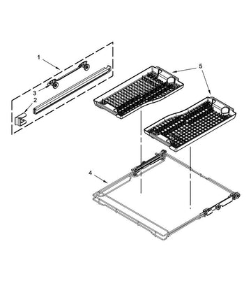 Dishrack (utensil rack frame and roller assembly)