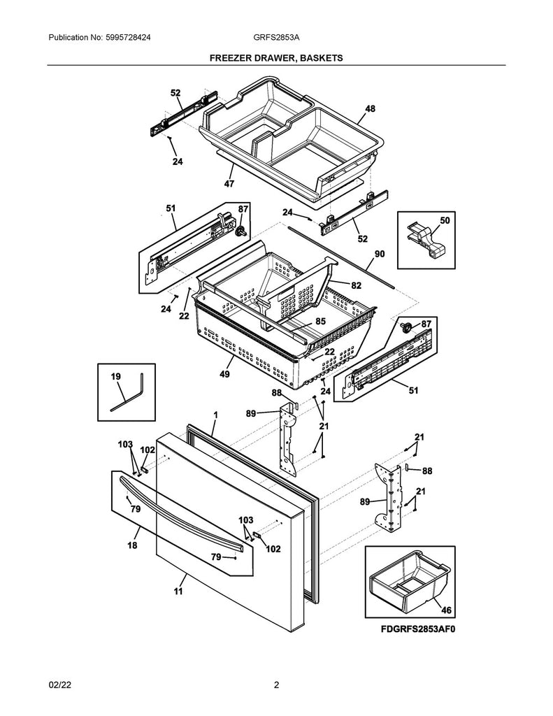 5304502762 Freezer Drawer Gasket - XPart Supply