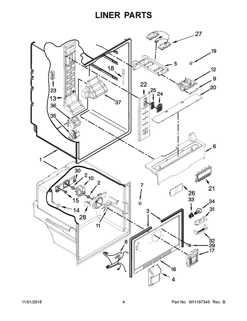 WPW1043563 Refrigerator Housing, Replaces W10435634