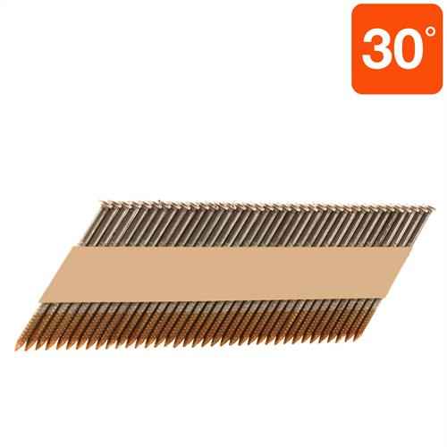 3-1/4"x120" Ring Shank Clipped Head Hot Dipped Galvanized Paper Tape 30° Framing Nail