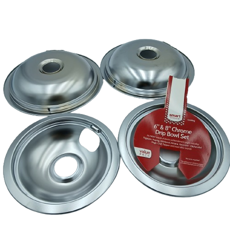 L304458797 Drip Pan Set (2) 6" Pans & (2) 8" Pans, Chrome - XPart Supply