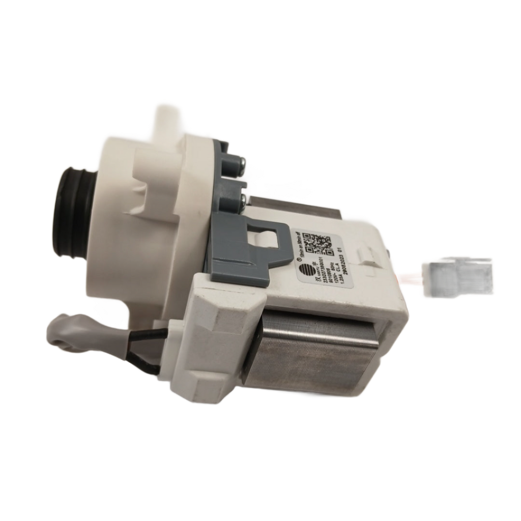 WPW10276397 washer drain pump replacement XPart Supply white plastic housing motor and rubber outlet