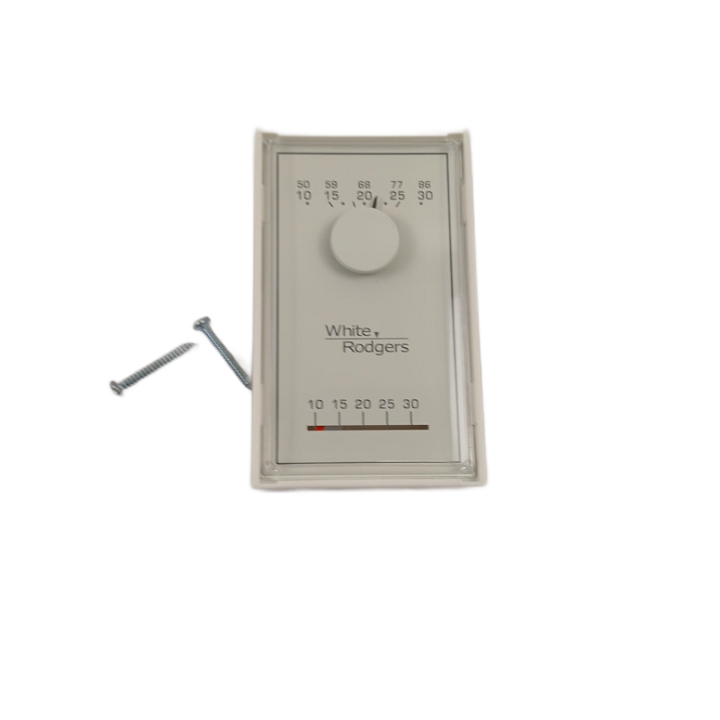 1E30N-311 White-Rodgers 24V Thermostat, Heat Only, Vertical, ­°C/°F - XPart Supply