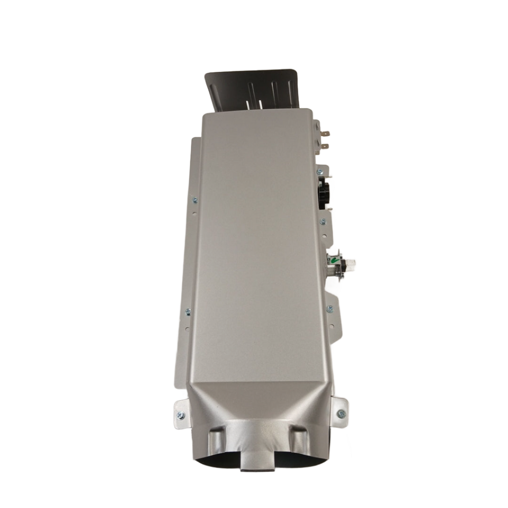 DC97-14486A dryer part for Samsung in silver with multiple connection points and mounting brackets