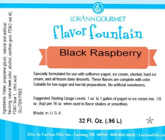 Black Raspberry Flavor Fountain - 4 oz. - 32 oz. - Ice Cream and Beverage Flavors - LorAnn Oils - Canadian Distribution - Ships Free Within Canada on Orders Above CAD $199