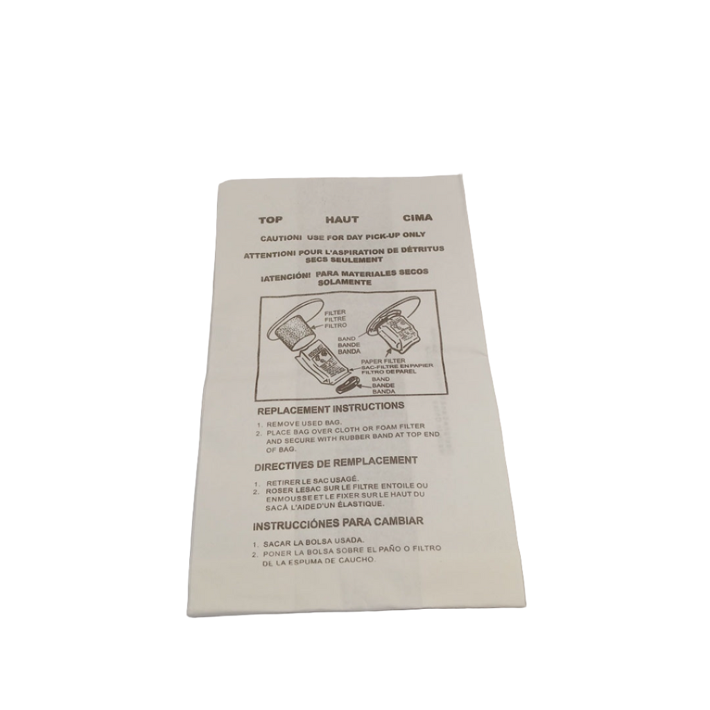 Vacuum bag - Set of 5 - Shop Vac Motor filter - XPart Supply