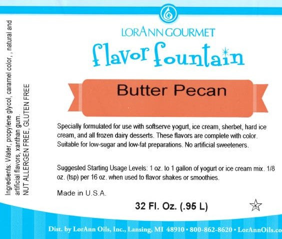 Butter Pecan Flavor - 4 oz. - 32 oz. - Ice Cream and Beverage Flavors - LorAnn Oils - Canadian Distribution - Ships Free Within Canada on Orders Above CAD $199