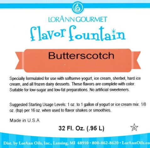 Butterscotch Flavor - 4 oz. - 32 oz. - Ice Cream and Beverage Flavors - LorAnn Oils - Canadian Distribution - Ships Free Within Canada on Orders Above CAD $199