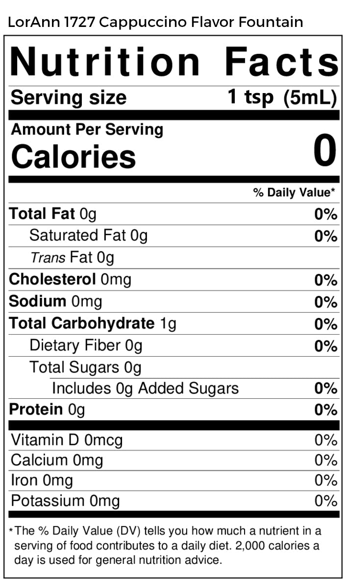 Cappuccino Flavor Fountain - 4 oz. - 32 oz. - Ice Cream and Beverage Flavors - LorAnn Oils - Canadian Distribution - Ships Free Within Canada on Orders Above CAD $199