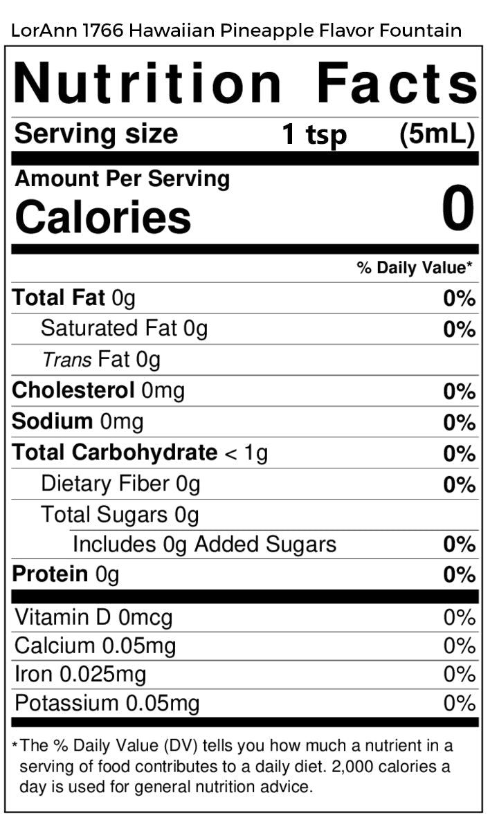 Hawaiian Pineapple Flavor - 4 oz. - 32 oz. - Ice Cream and Beverage Flavors - LorAnn Oils - Canadian Distribution - Ships Free Within Canada on Orders Above CAD $199