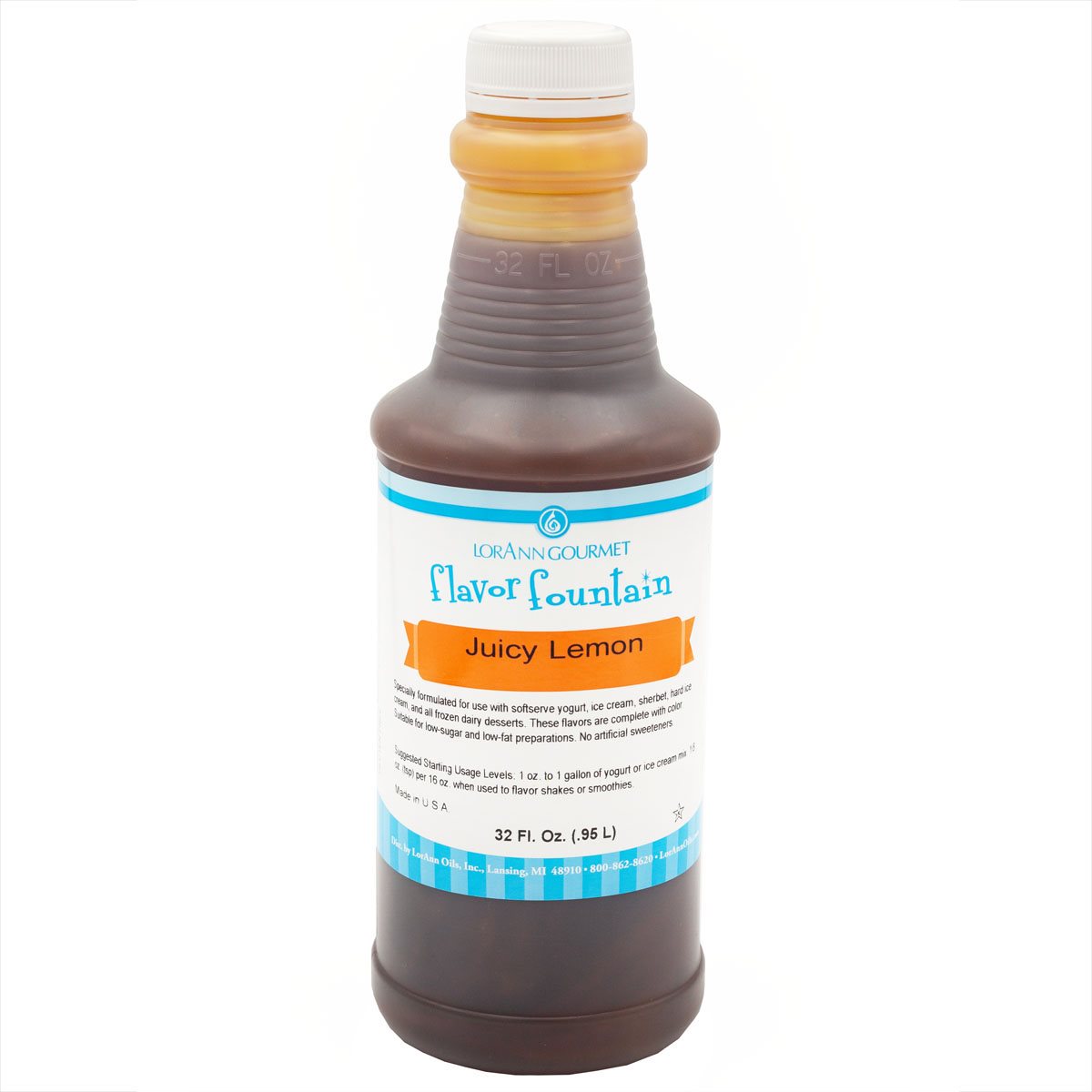 Juicy Lemon Flavor Fountain - 4 oz. - 32 oz. - Ice Cream and Beverage Flavors - LorAnn Oils - Canadian Distribution - Ships Free Within Canada on Orders Above CAD $199