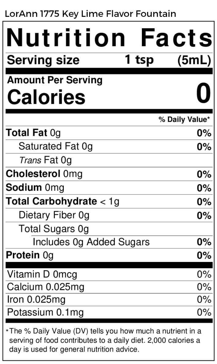 Key Lime Flavor Fountain - 4 oz. - 32 oz. - Ice Cream and Beverage Flavors - LorAnn Oils - Canadian Distribution - Ships Free Within Canada on Orders Above CAD $199