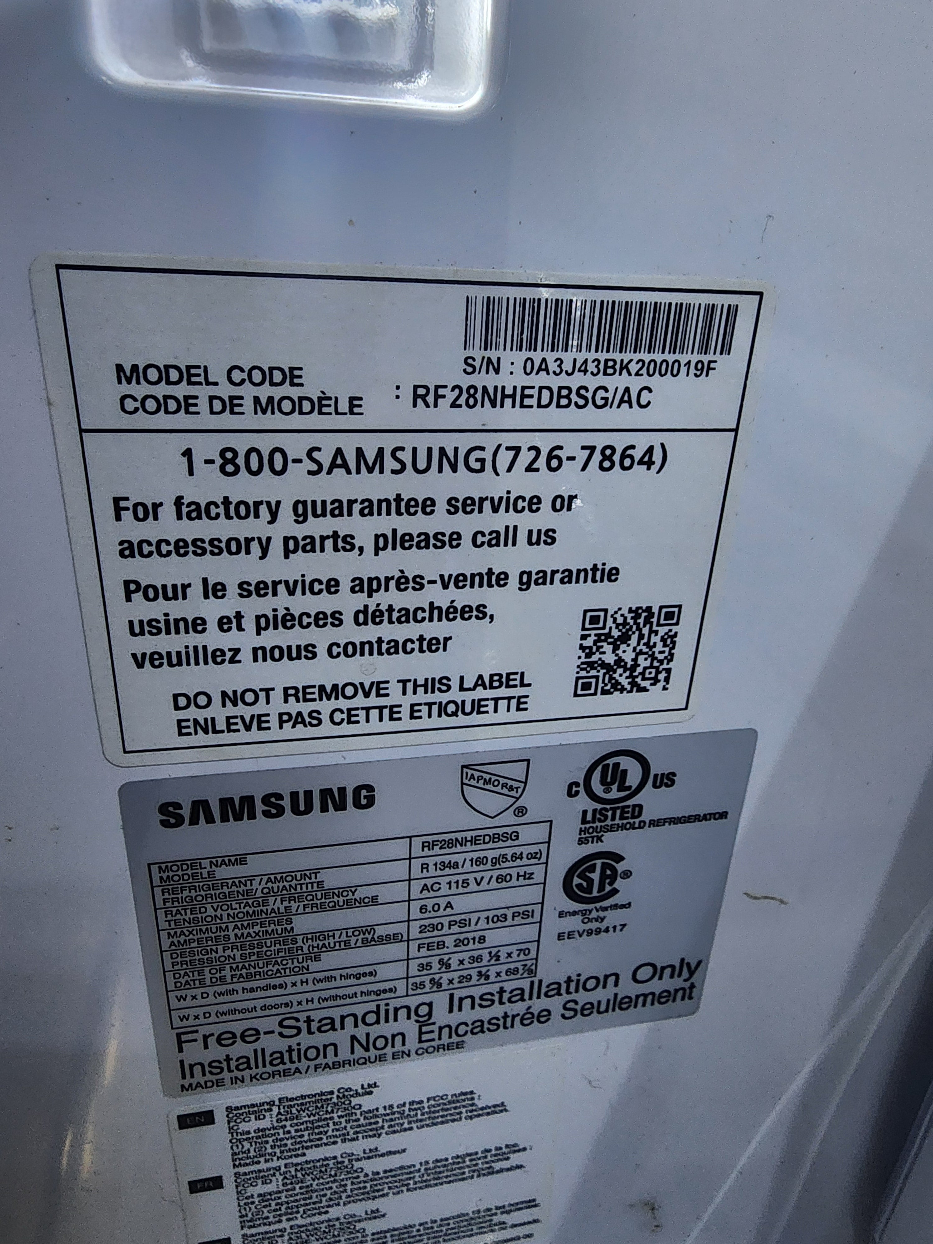 Samsung Refrigerator - RF28NHEDBSG/AC