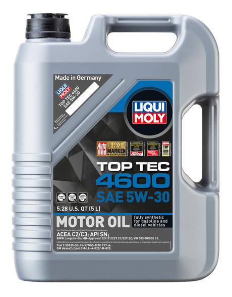 20448 LIQUI MOLY 5L Top Tec 4600 Motor Oil 5W30 - XPart Supply