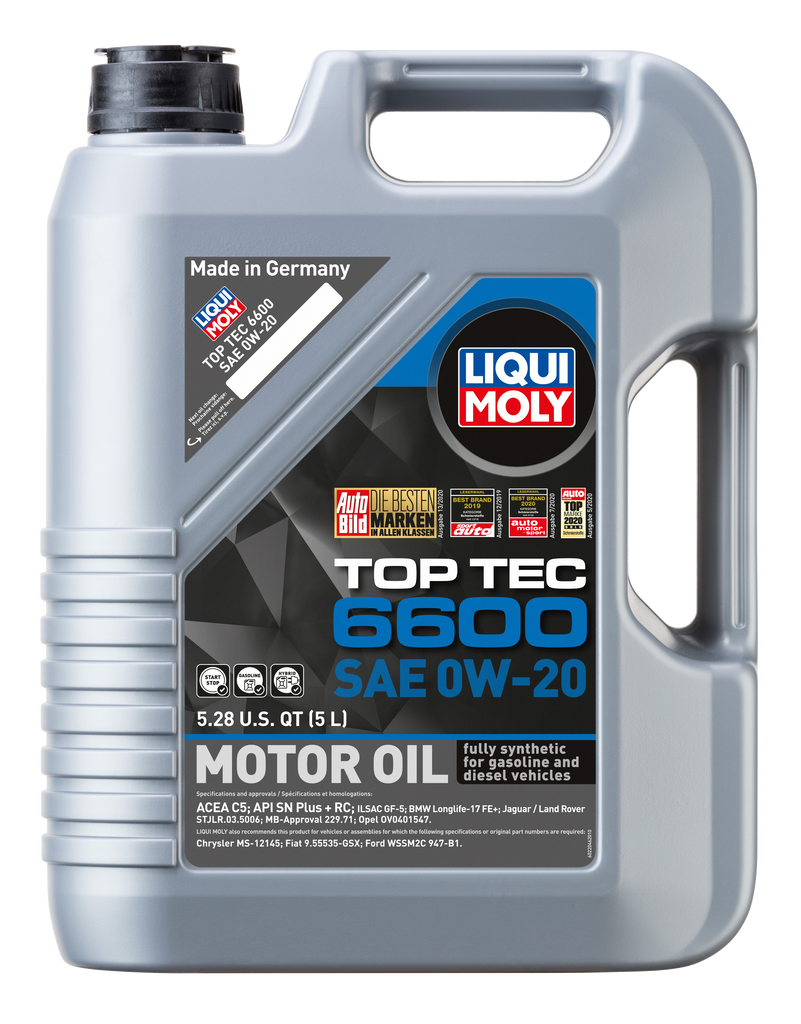 22046 LIQUI MOLY 5L Top Tec 6600 Motor Oil 0W20 - XPart Supply