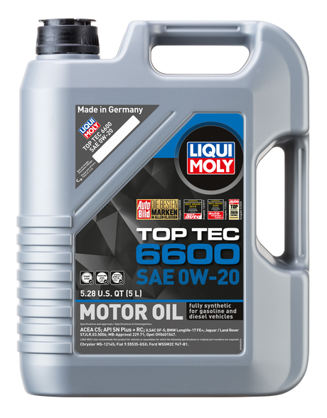 22046 LIQUI MOLY 5L Top Tec 6600 Motor Oil 0W20 - XPart Supply