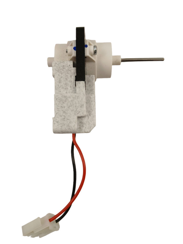 XPart Supply 242077705 refrigerator evaporator fan motor with wiring connector and metal shaft