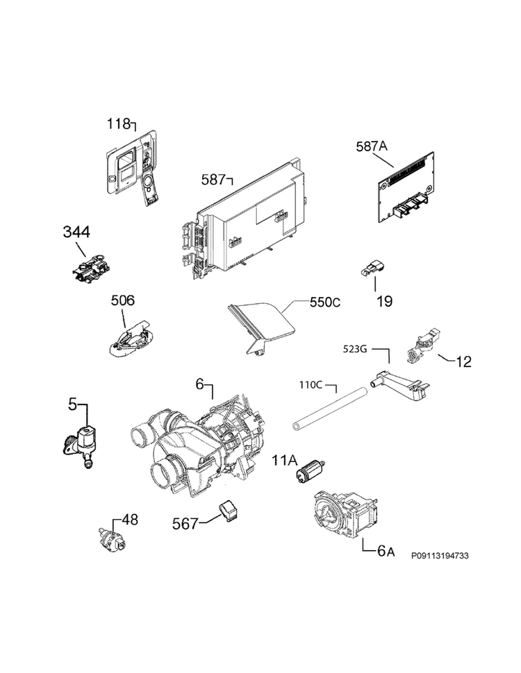 5304514365 Dishwasher Circulation Pump (Circulation Pump & Motor Assembly, Wash Pump Motor, Pump & Motor Assembly)