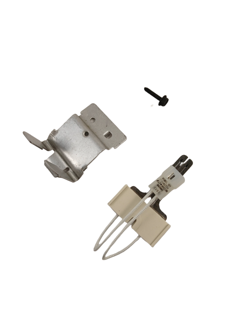 XPart Supply 279311 dryer igniter replacement with mounting bracket and screw on black background