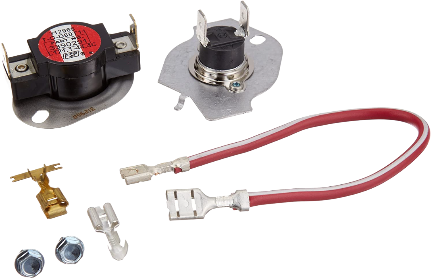 XPart Supply 279816 dryer thermal fuse kit with thermal fuses, wire, and connectors