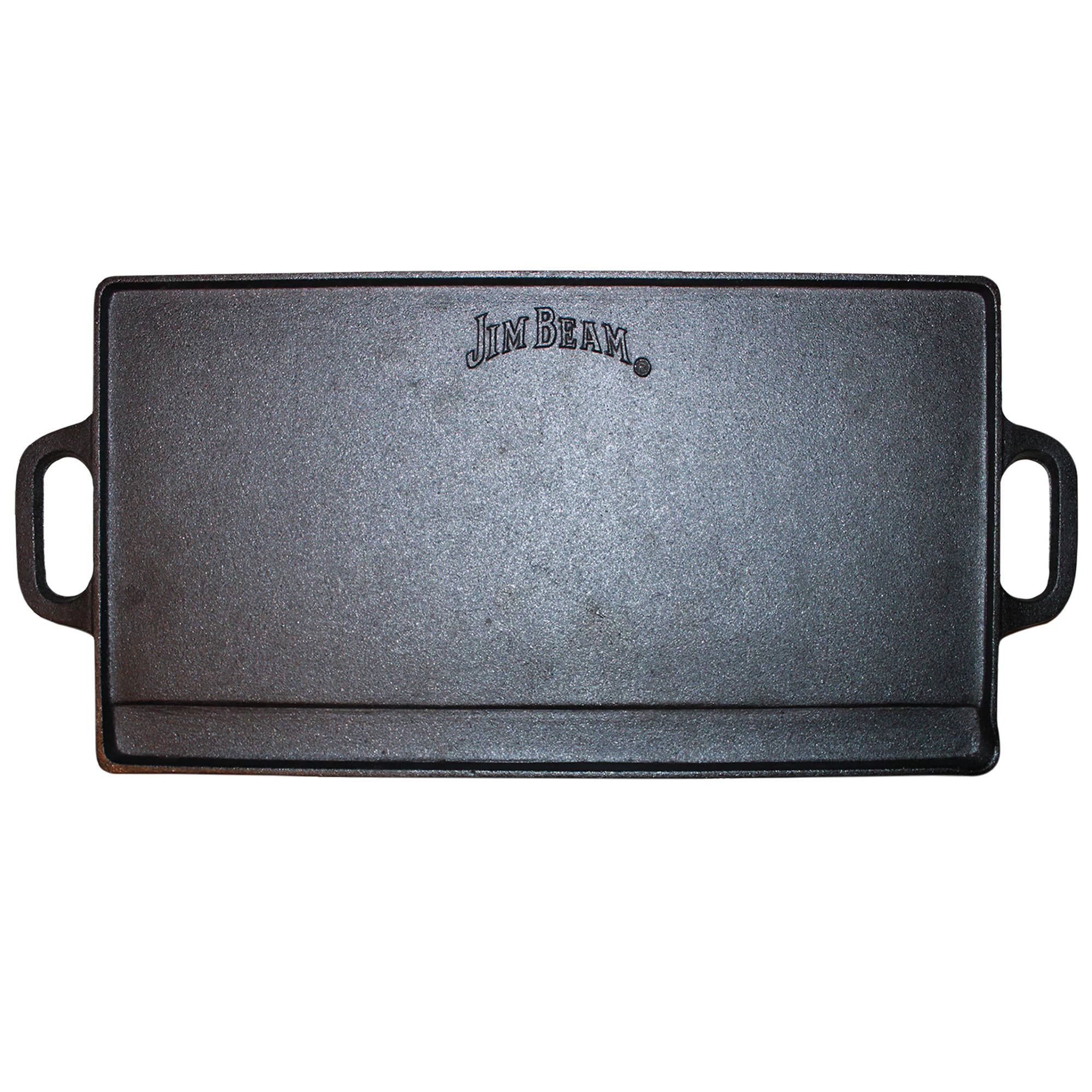 Jim Beam Pre Seasoned Double Sided Cast Iron Griddle Pan