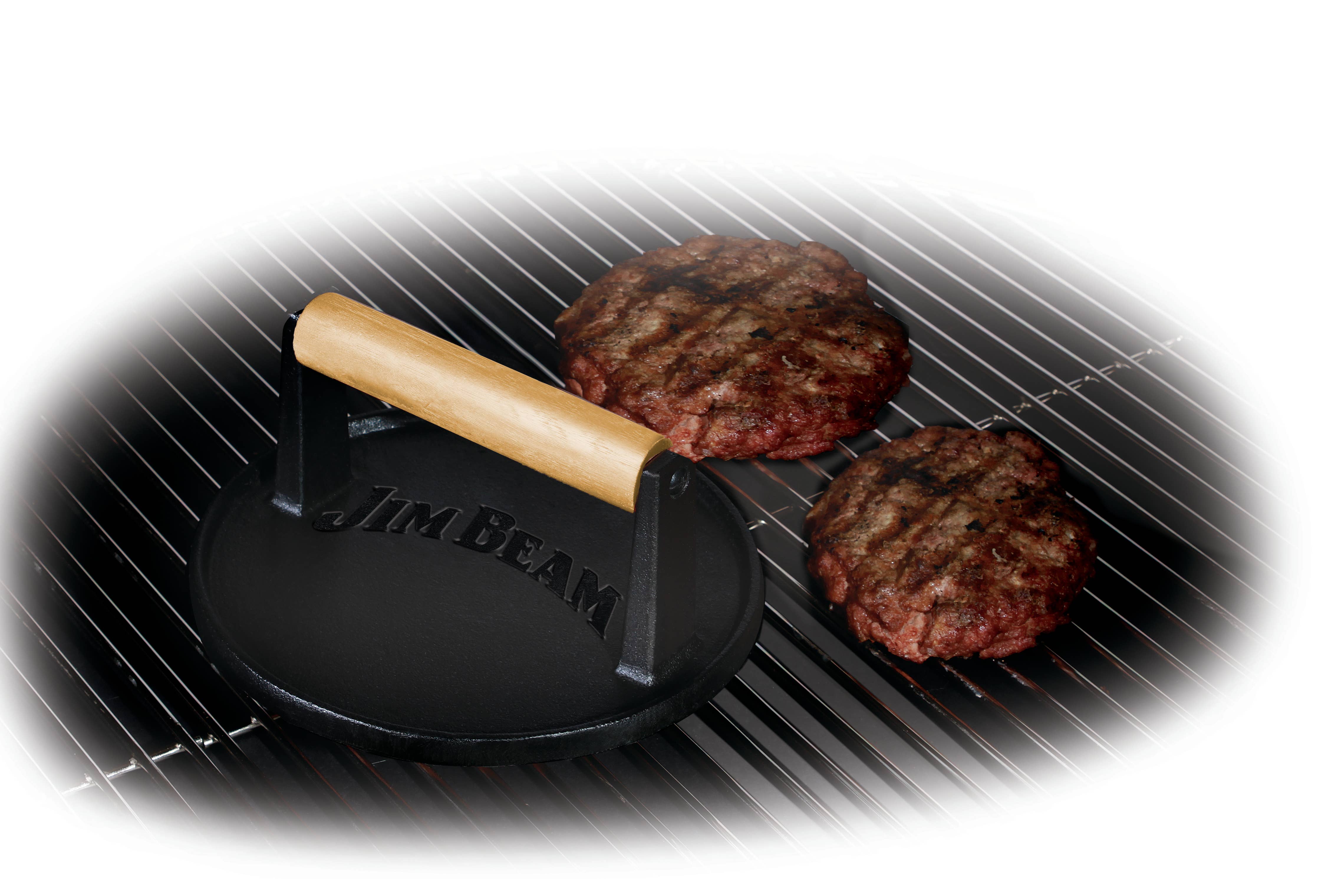 Jim Beam Cast Iron 7" Burger Press. - XPart Supply Ltd.