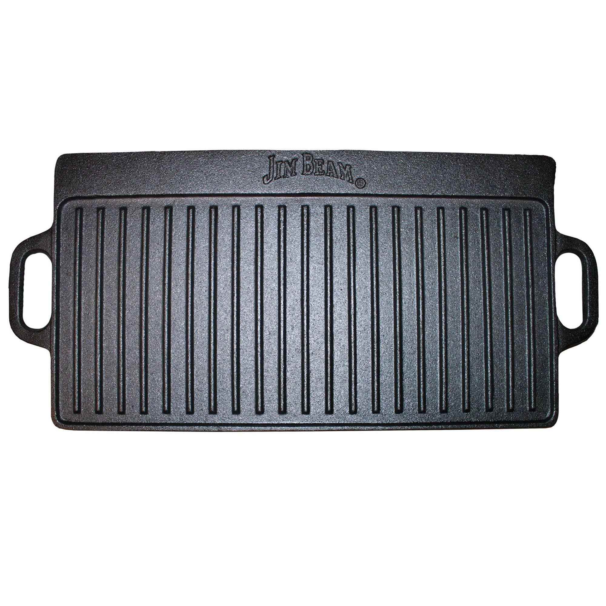Jim Beam Pre Seasoned Double Sided Cast Iron Griddle Pan