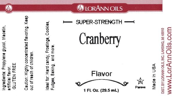 Cranberry Flavoring - Super Strength Flavor 1 oz., 16 oz., 1 Gallon, 5 Gallon - Ships Free Within Canada on Orders Above CAD $199