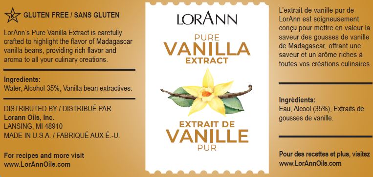 Pure Vanilla Extract - 4 oz. - 16 oz. - 1 Gallon - 5 Gallons - Ships Free Within Canada on Orders Above CAD $199