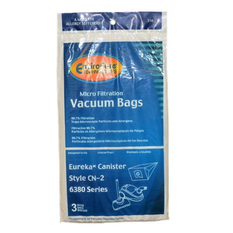 Eureka CN-2 Canister Vacuum Bags 3pk Part 316 - XPart Supply