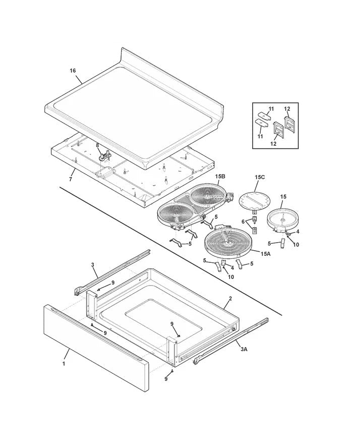 Frigidaire Range Surface Element 318178110 6" 1200W