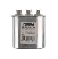 Rotom Dual Run Capacitor 36-15-3-3744, Oval, 15/3MFD, 370/440V