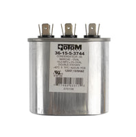 Rotom Dual Run Capacitor 36-15-5-3744, Oval, 15/5MFD, 370/440V