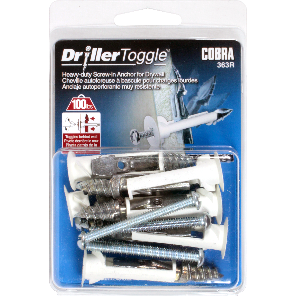 3/16"x2" DrillerToggle Wall Anchor w/ Bolts (6 Pack)