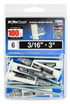 3/16"x3" DrillerToggle Wall Anchor w/ Bolts (6 Pack)