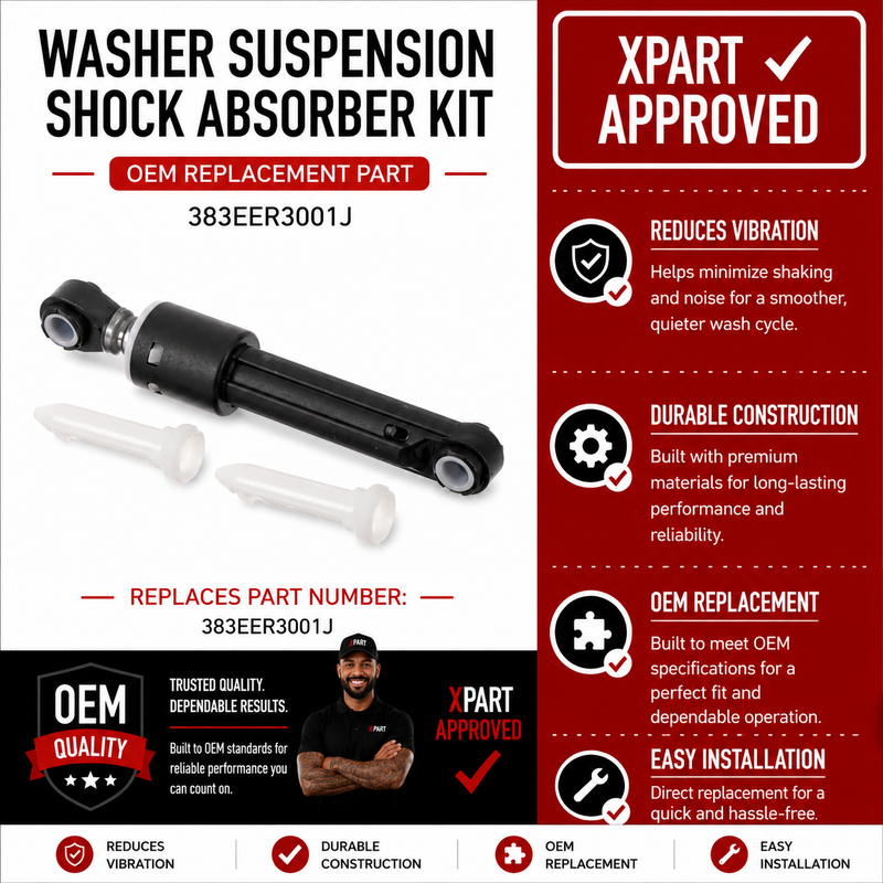 LG Washer Suspension Shock Absorber Kit 383EER3001J — Stop Drum Banging & Excessive Vibration