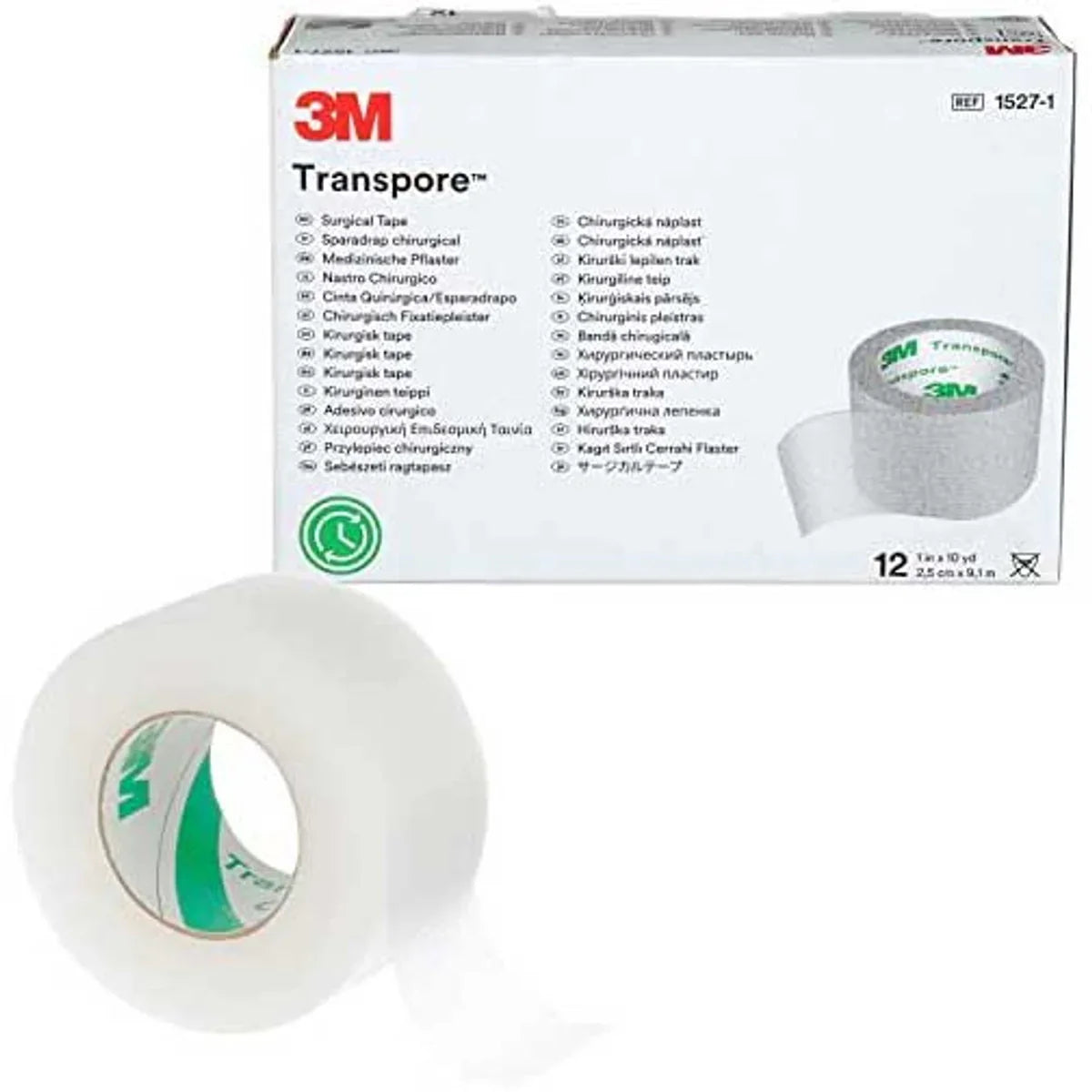 3M Transpore, Plastic Medical/Surgical Adhesive Tape, 1" x 10 YD