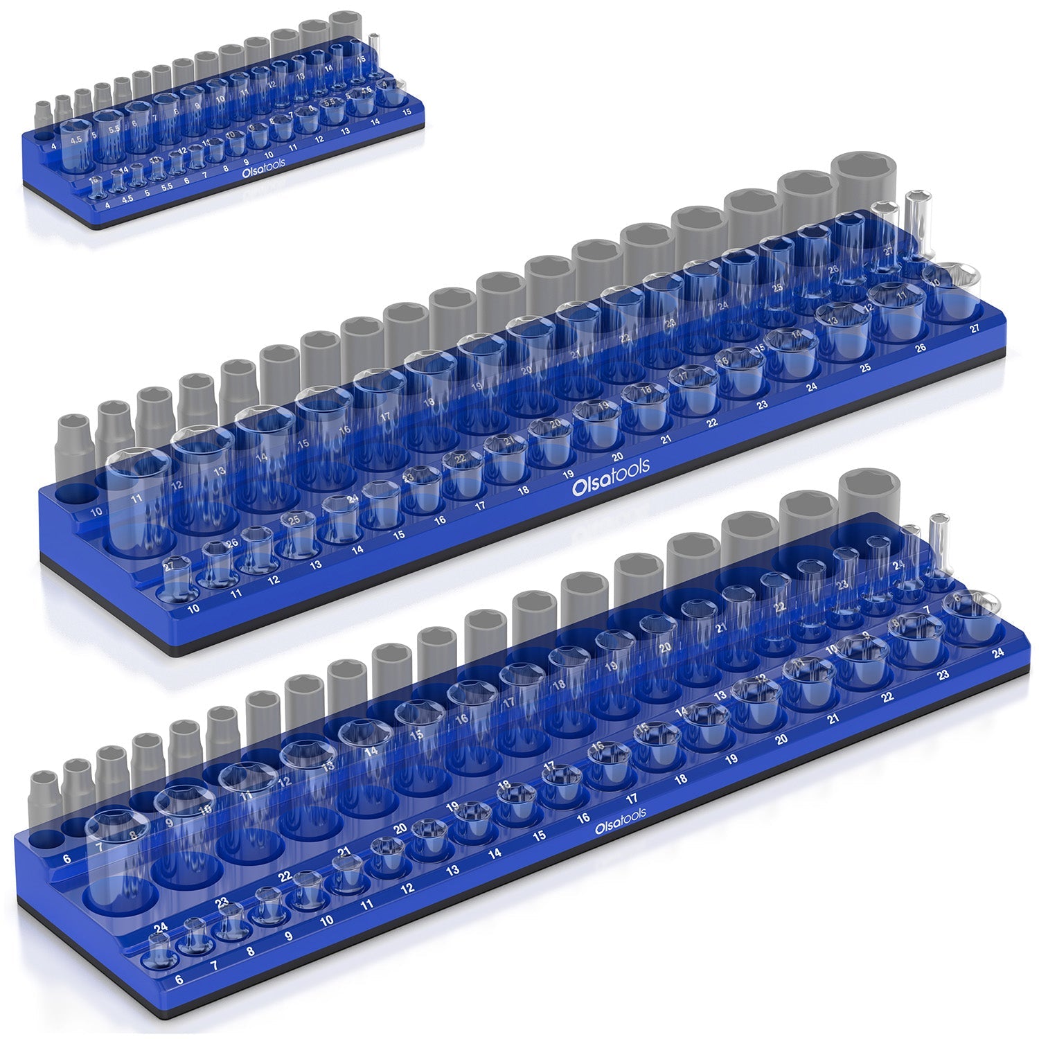 3-Row Magnetic Socket Holder