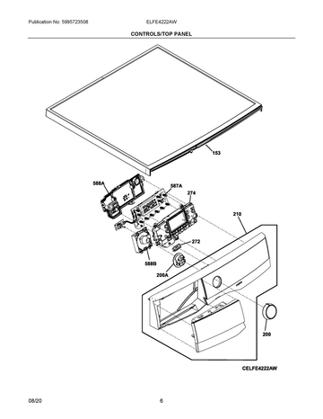 Control panel assembly, white, with drawer handle
