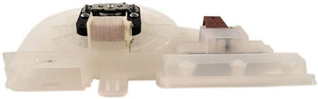Dishwasher door vent blower motor and casing assembly