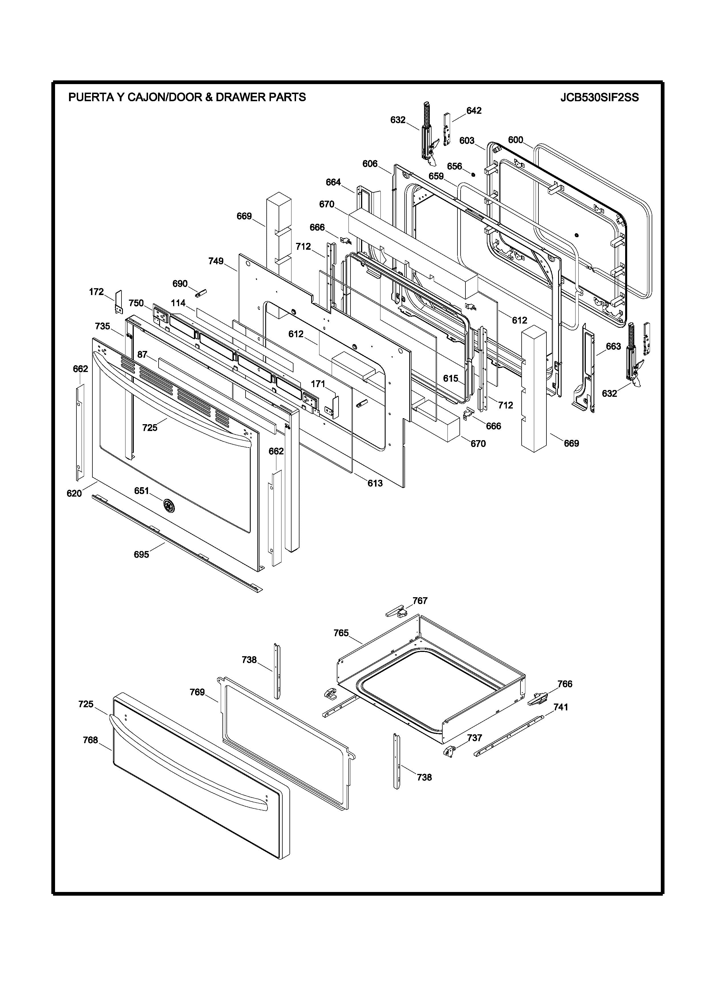 WS01L13565 Range Oven Door Assembly - XPart Supply