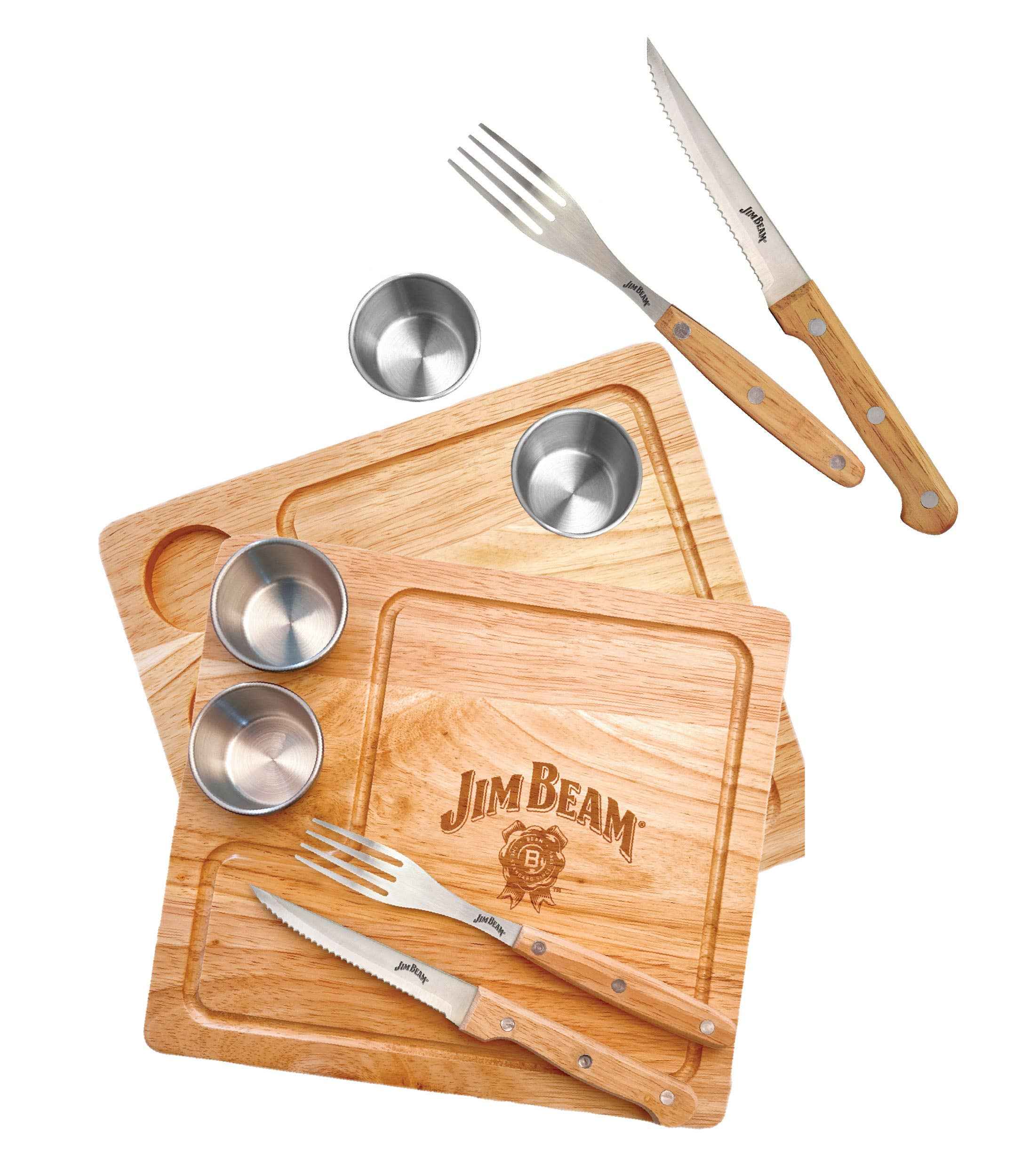 Jim Beam 2 Pack Steak Serving Set