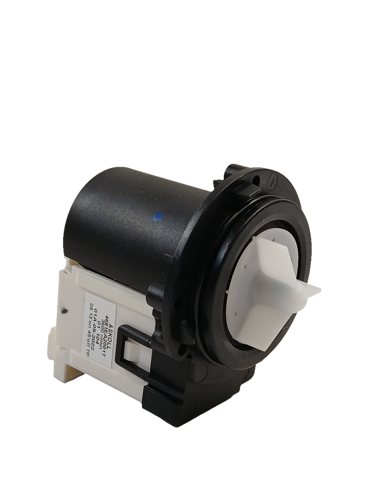 4681EA2001T washer drain pump by XPart Supply with black motor and white impeller for washing machines