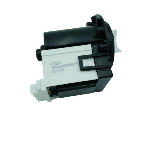 XPart Supply 4681EA2001T washer drain pump replacement part with black and white housing