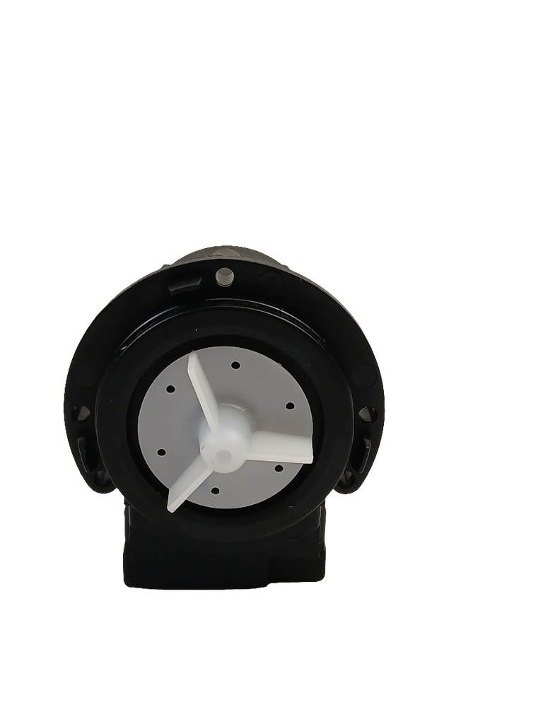 XPart Supply 4681EA2001T washer drain pump with black housing and white impeller for washing machines