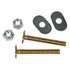 Pair of 5/16" x 2-1/4" Brass Plated Closet Bolts with Oval Washers - XPart Supply Ltd.