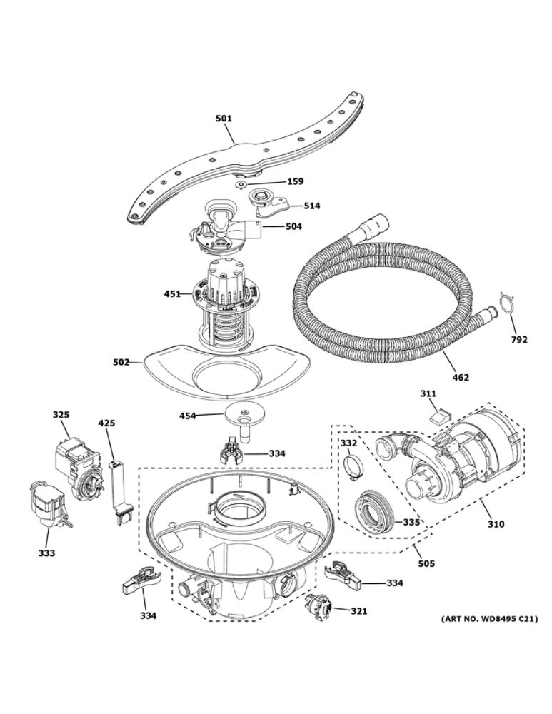 WG04A04254 Dishwasher Wash Pump Service Kit - XPart Supply